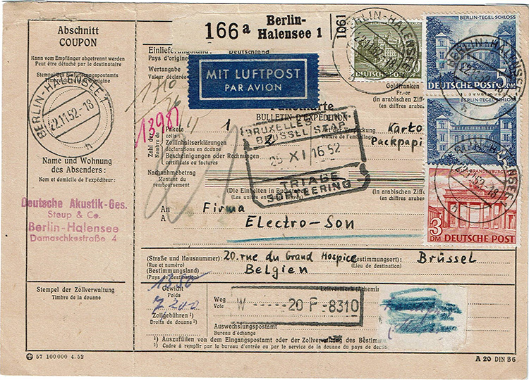 Luftpostpakete 1952